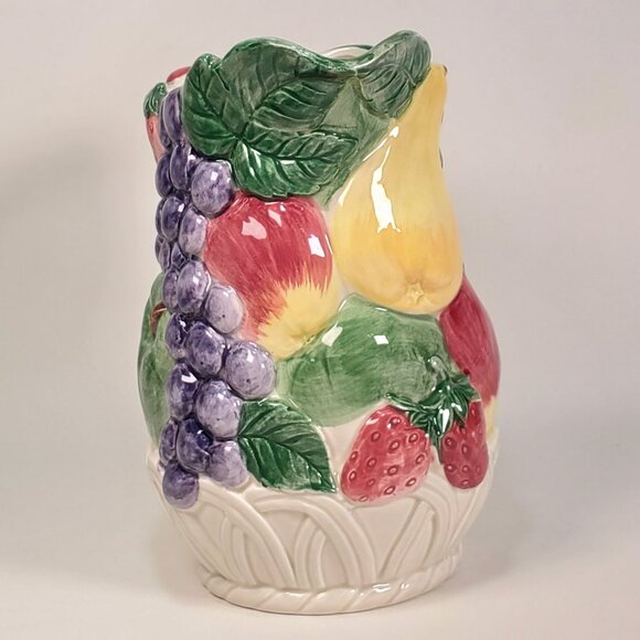 Vintage Ogatari Fruit Embossed Pitcher – Large 8" Version – Made in Japan - Picture 5 of 11